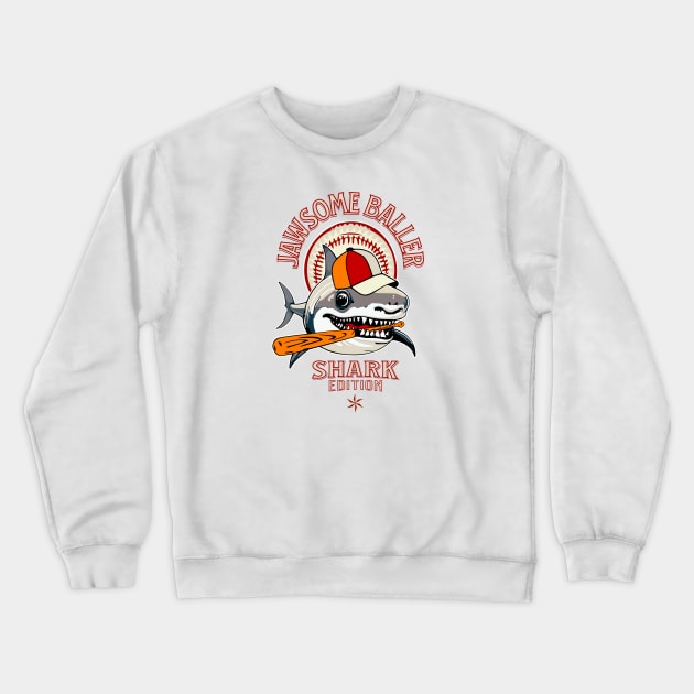 Baseball shark Crewneck Sweatshirt by Graffik-Peeps